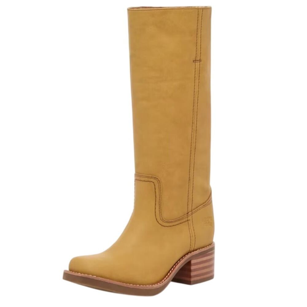 FRYE AND CO. Tall Leather Ankle Boots in Mustard Tan